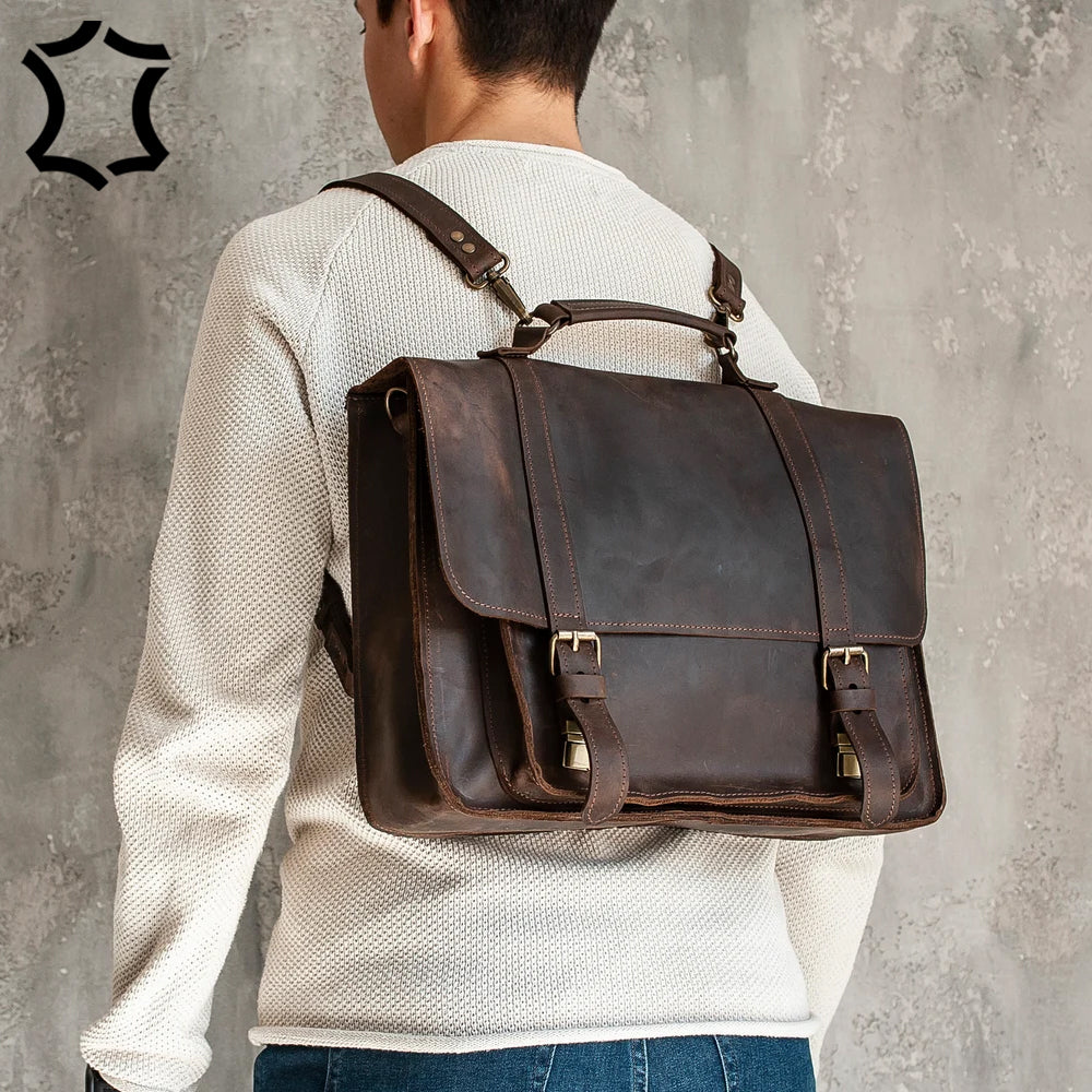 Classic Full-Grain Leather Briefcase