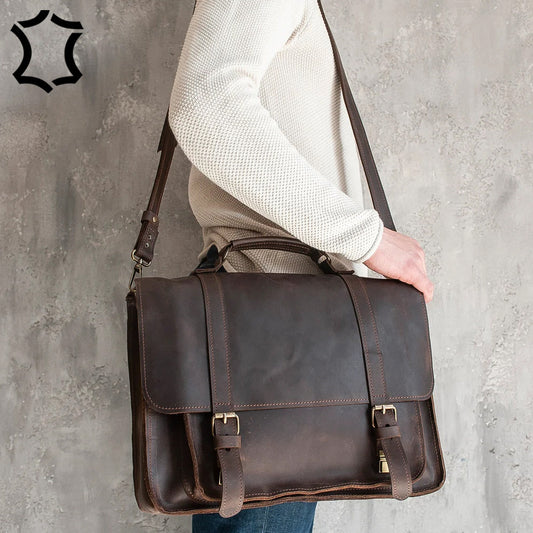Classic Full-Grain Leather Briefcase
