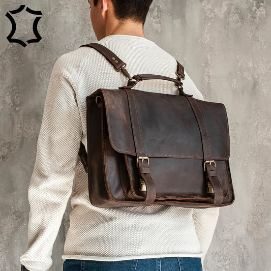Classic Full-Grain Leather Briefcase